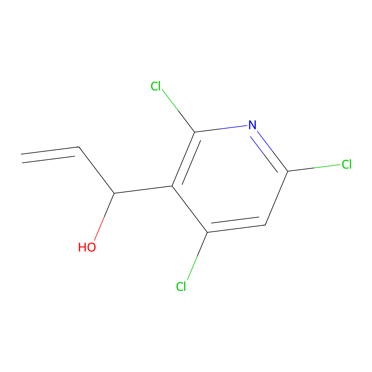 2,4,6-Trichloro-alpha-ethenyl-3-pyridinemethanol molecular structure, CAS 1402149-08-9
