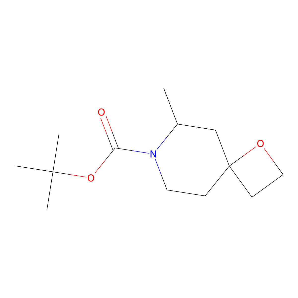 Tert-butyl 6-methyl-1-oxa-7-azaspiro[3.5]nonane-7-carboxylate molecular structure, CAS 1402149-13-6
