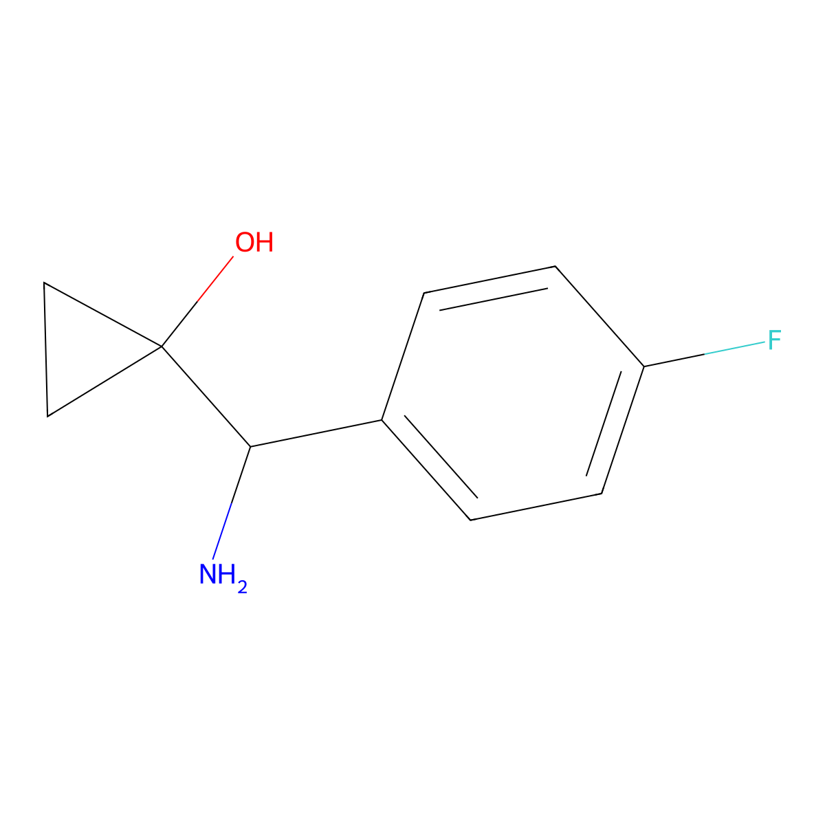 1-(Amino(4-fluorophenyl)methyl)cyclopropanol molecular structure, CAS 1402149-30-7