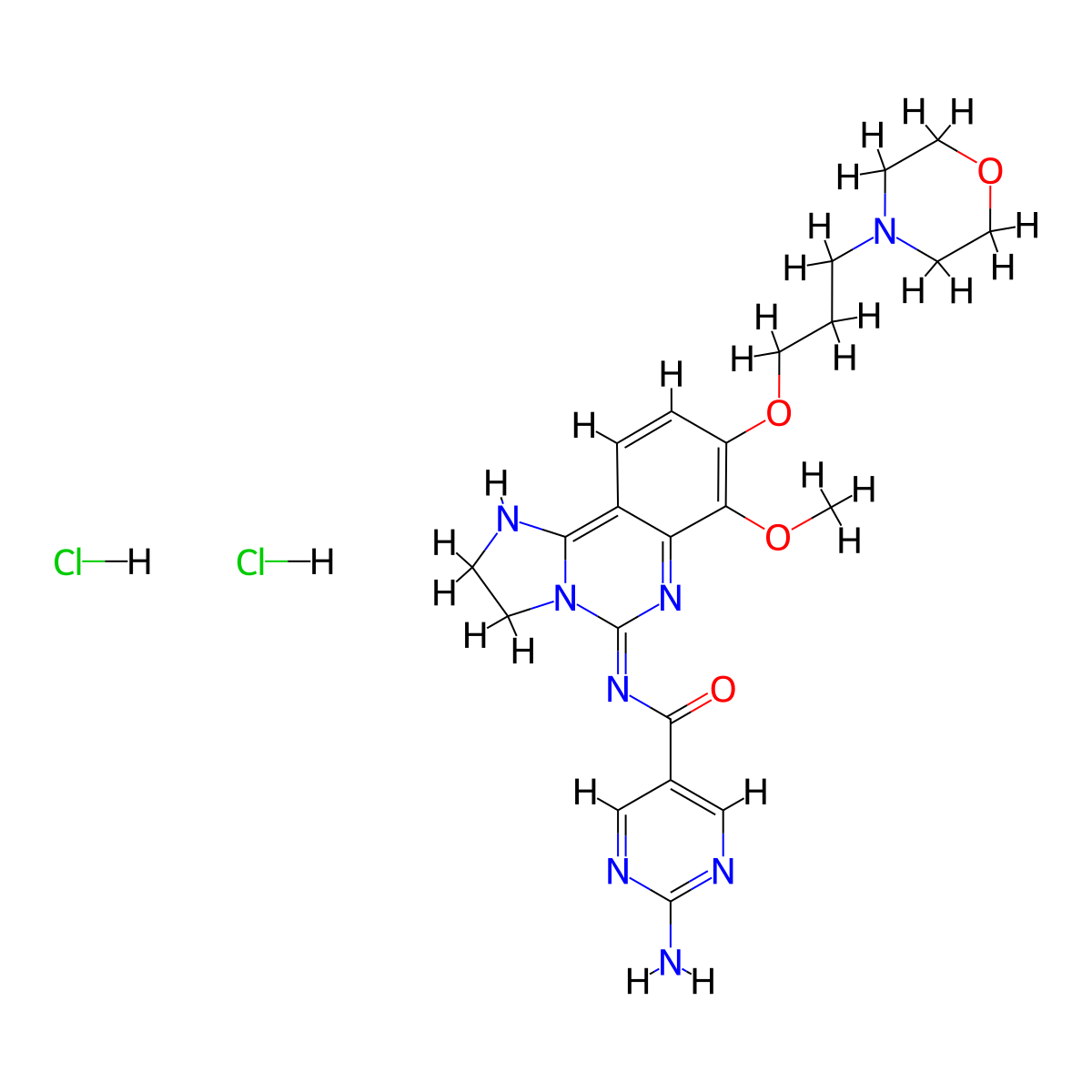 Copanlisib Dihydrochloride molecular structure, CAS 1402152-13-9