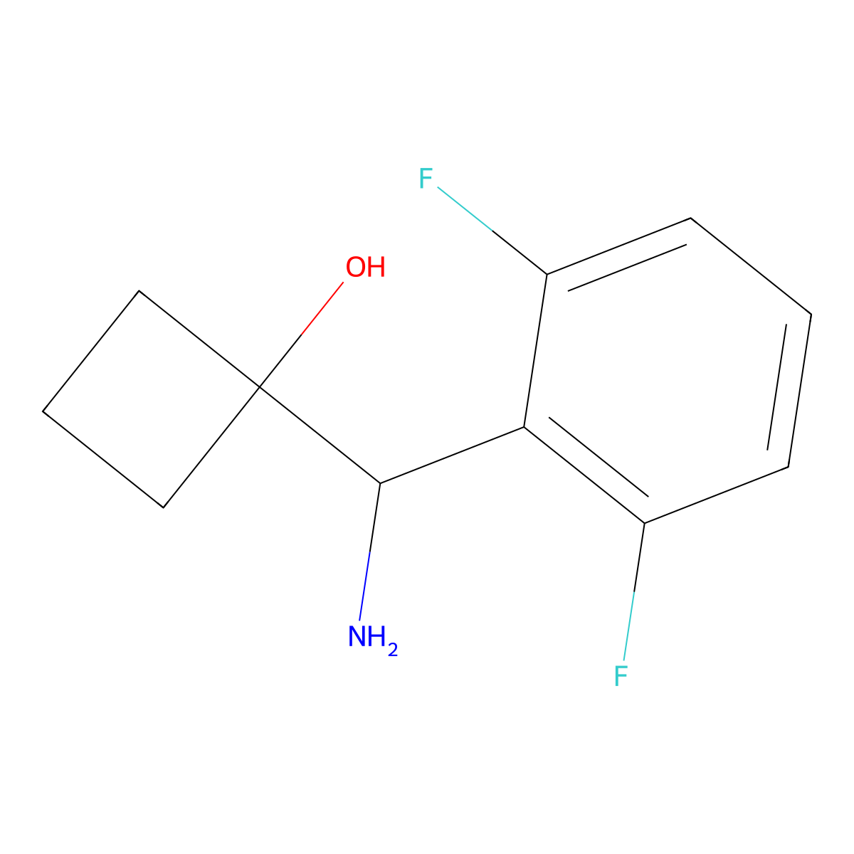 1-[Amino(2,6-difluorophenyl)methyl]cyclobutan-1-ol molecular structure, CAS 1402152-97-9