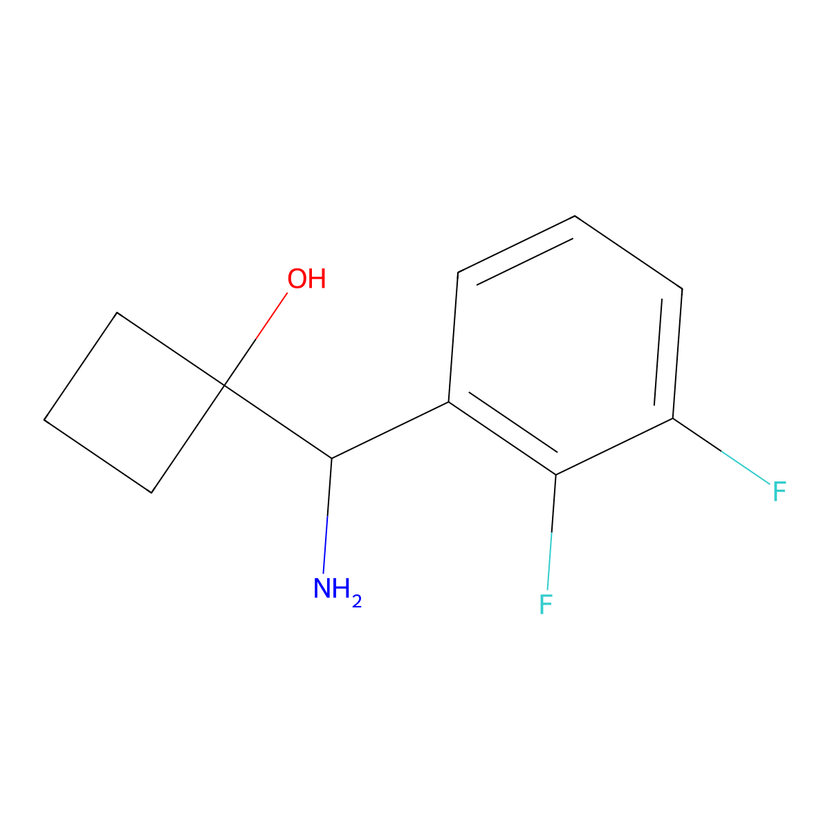 1-[Amino(2,3-difluorophenyl)methyl]cyclobutan-1-ol molecular structure, CAS 1402153-00-7