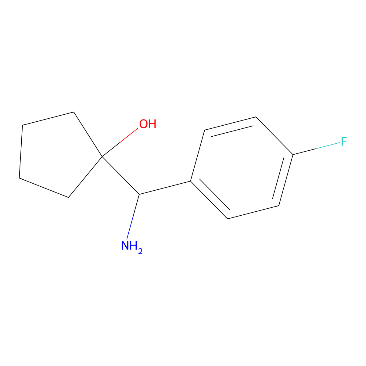 1-[Amino(4-fluorophenyl)methyl]cyclopentan-1-ol molecular structure, CAS 1402153-17-6