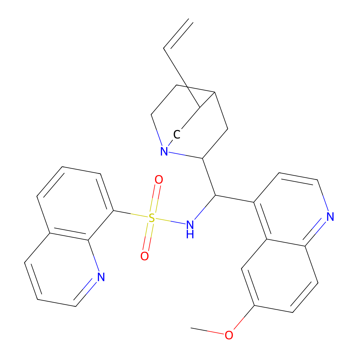 N-[(9R)-6'-Methoxycinchonan-9-yl]-8-quinolinesulfonamide molecular structure, CAS 1402155-72-9