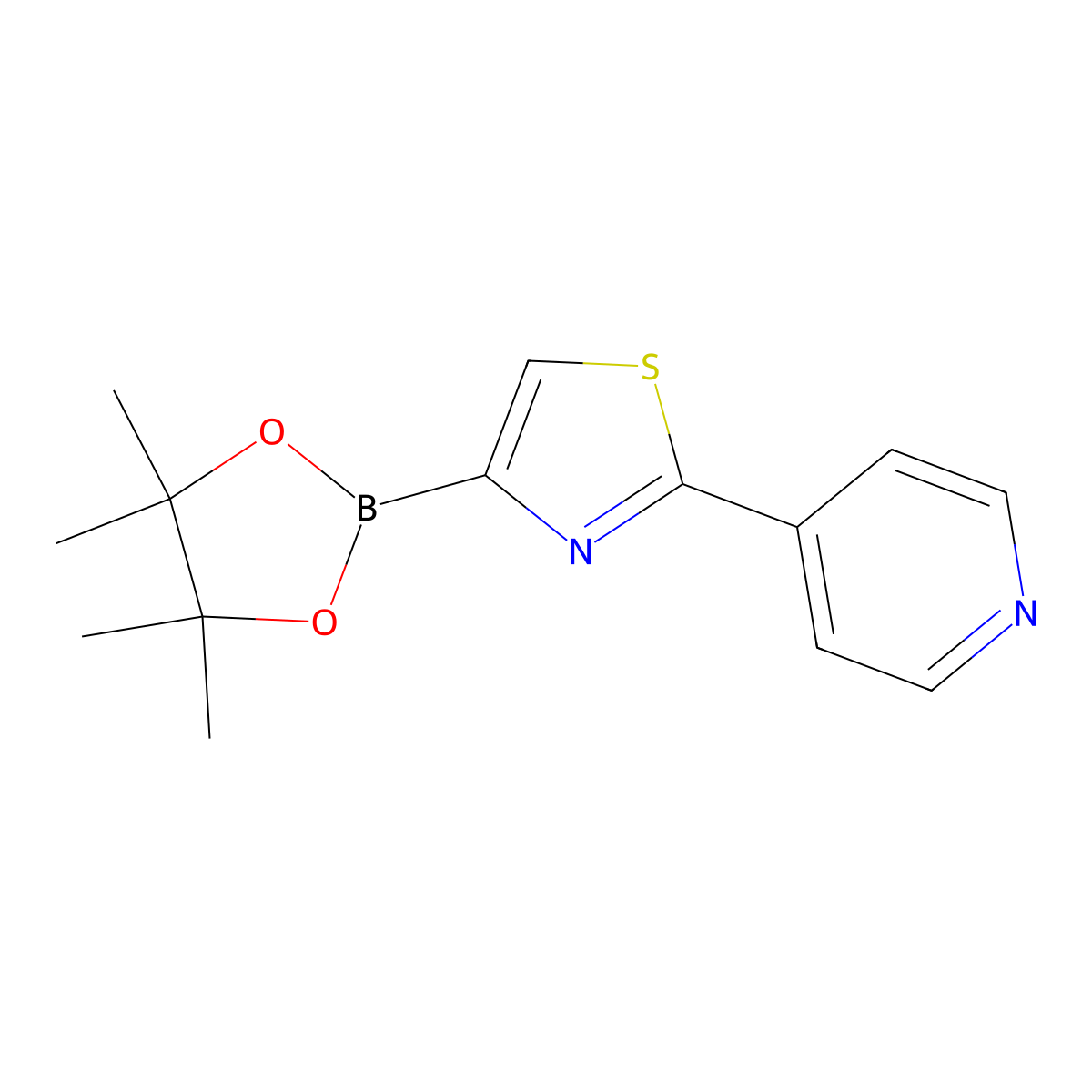 2-(4-Pyridyl)thiazole-4-boronic Acid Pinacol Ester molecular structure, CAS 1402165-86-9
