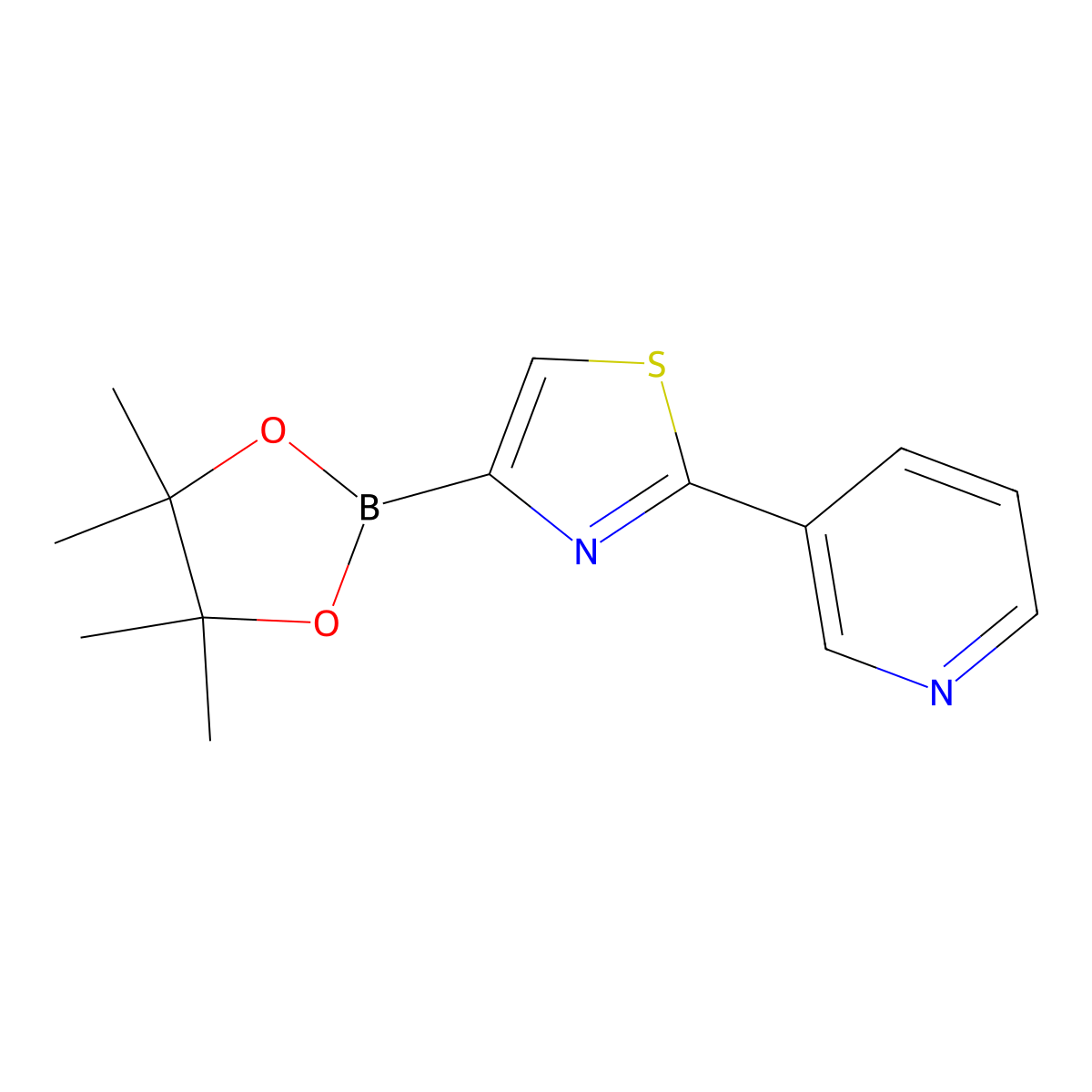 2-(3-Pyridyl)thiazole-4-boronic acid pinacol ester molecular structure, CAS 1402165-87-0