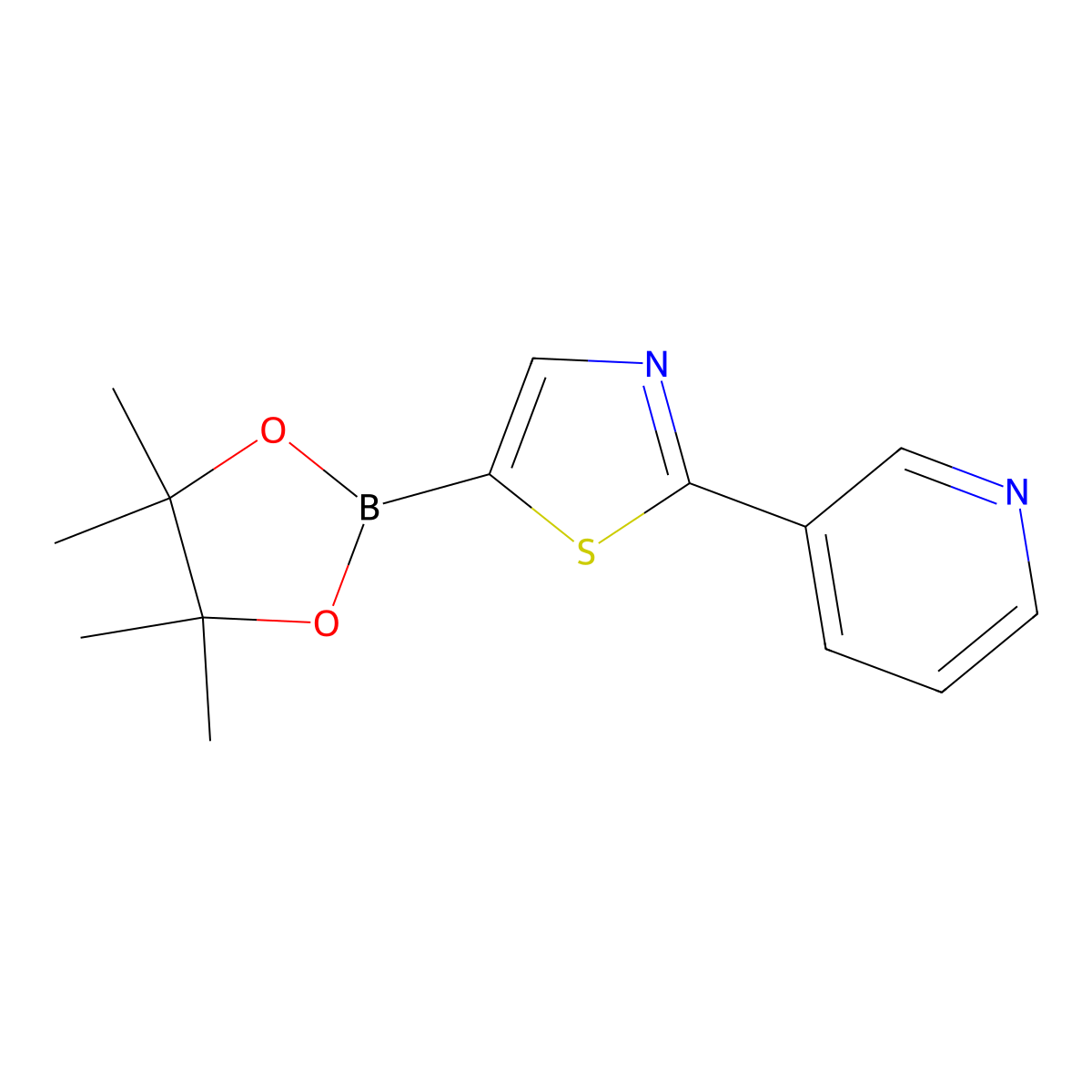 2-(Pyridin-3-yl)thiazole-5-boronic acid pinacol ester molecular structure, CAS 1402165-88-1
