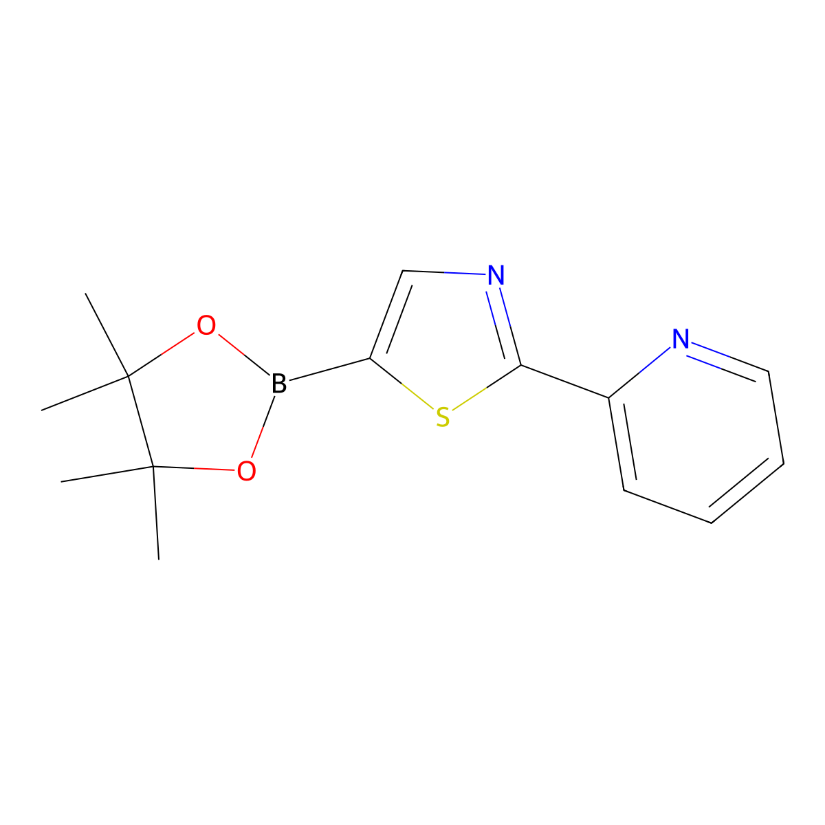 2-(Pyridin-2-yl)thiazole-5-boronic acid pinacol ester molecular structure, CAS 1402165-93-8