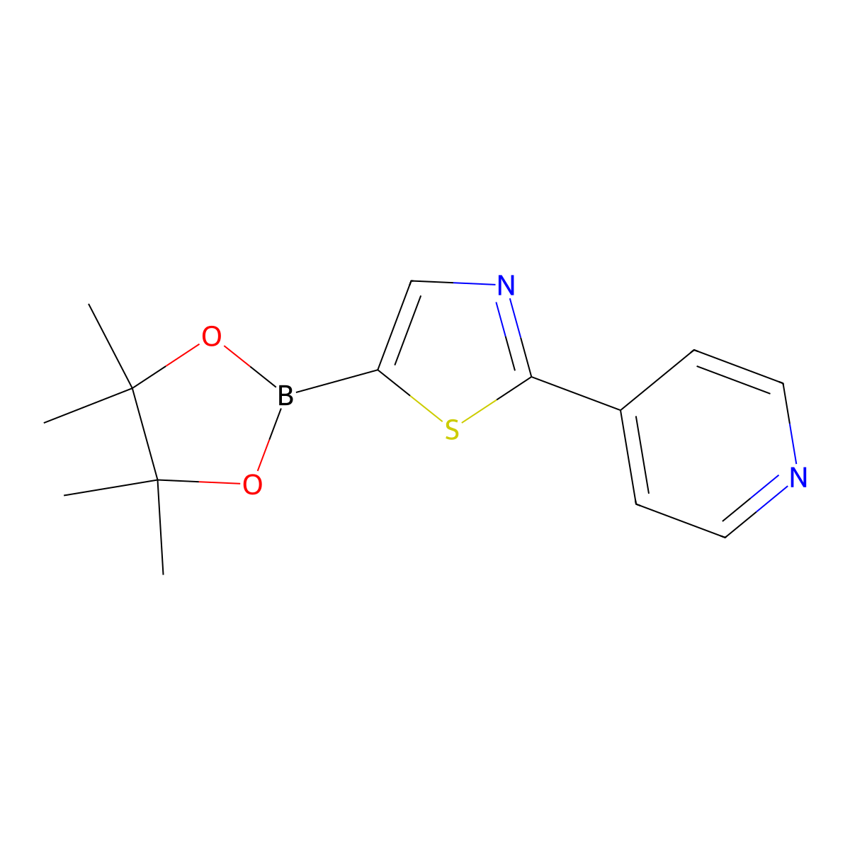2-(Pyridin-4-yl)thiazole-5-boronic acid pinacol ester molecular structure, CAS 1402165-94-9