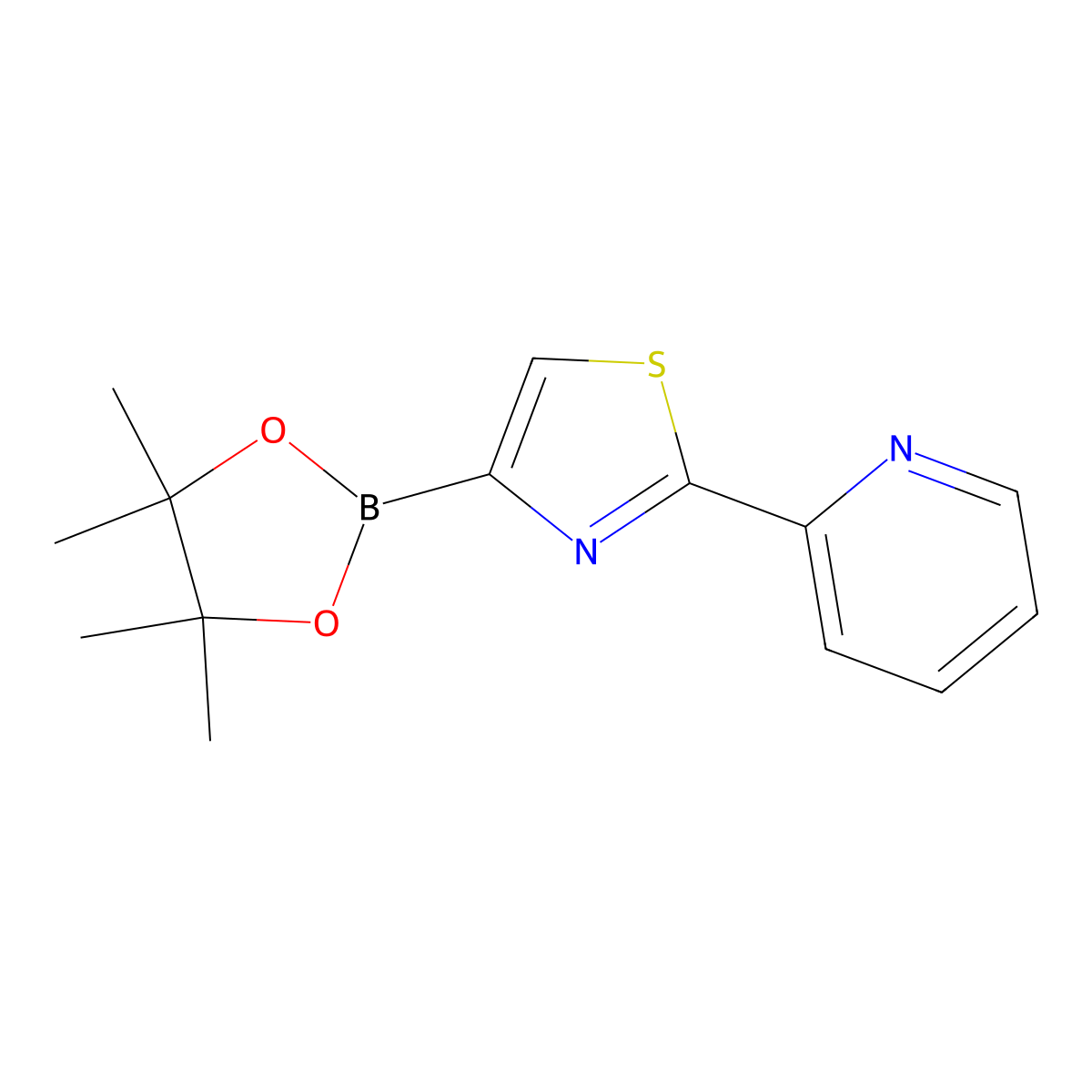 2-(2-Pyridyl)thiazole-4-boronic acid pinacol ester molecular structure, CAS 1402165-99-4