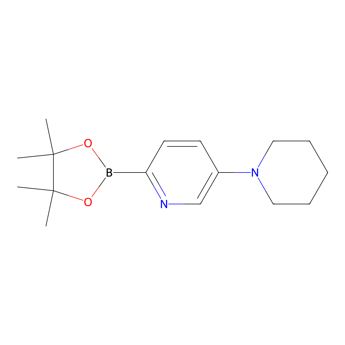5-(Piperidin-1-YL)-2-(4,4,5,5-tetramethyl-1,3,2-dioxaborolan-2-YL)pyridine molecular structure, CAS 1402166-05-5
