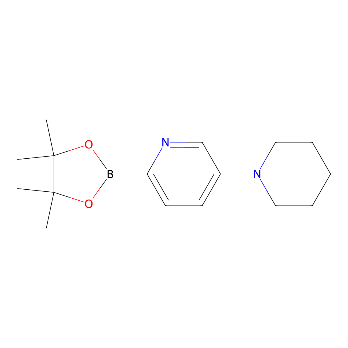 5-(Piperidin-1-YL)-2-(4,4,5,5-tetramethyl-1,3,2-dioxaborolan-2-YL)pyridine molecular structure, CAS 1402166-05-5