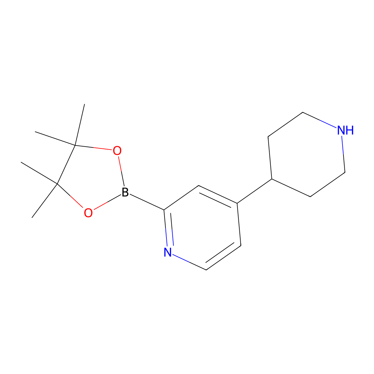 4-(Piperidin-4-yl)pyridine-2-boronic acid pinacol ester molecular structure, CAS 1402166-07-7