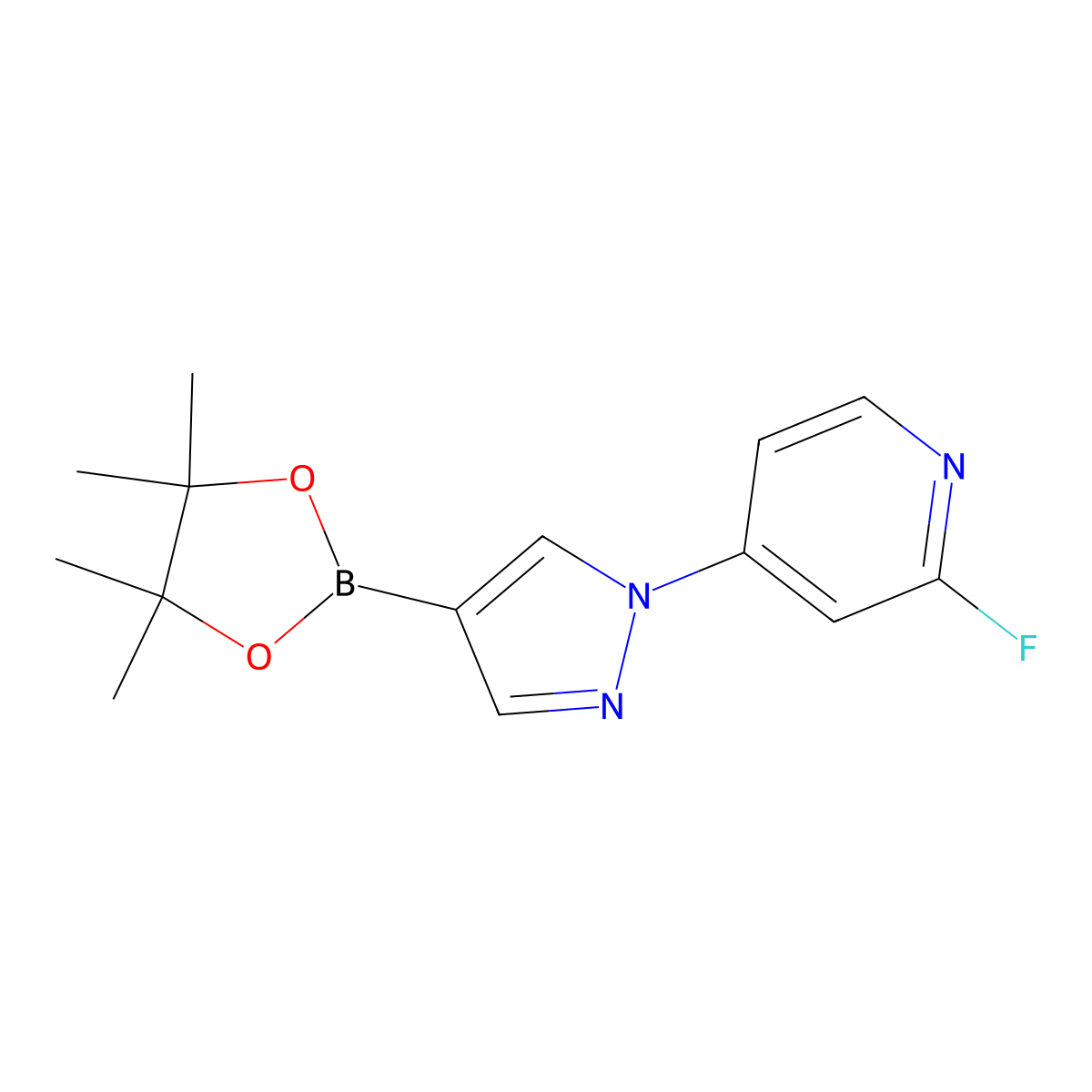 1-(2-Fluoro-4-pyridyl)-1H-pyrazole-4-boronic acid pinacol ester molecular structure, CAS 1402166-14-6