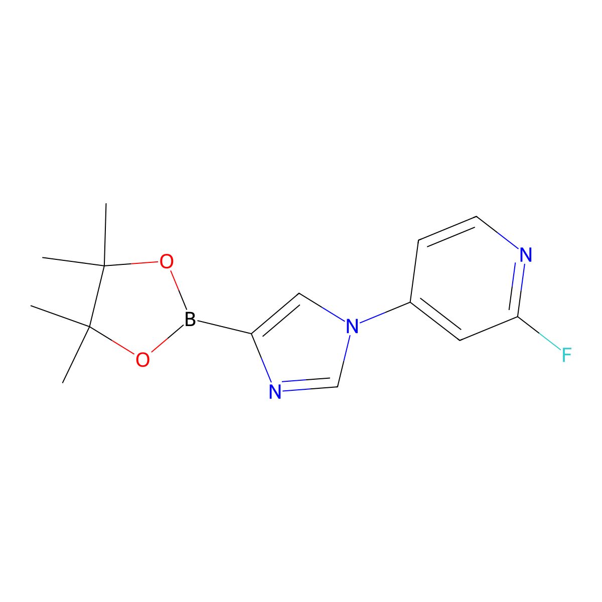 1-(2-Fluoro-4-pyridyl)-1H-imidazole-4-boronic acid pinacol ester molecular structure, CAS 1402166-15-7