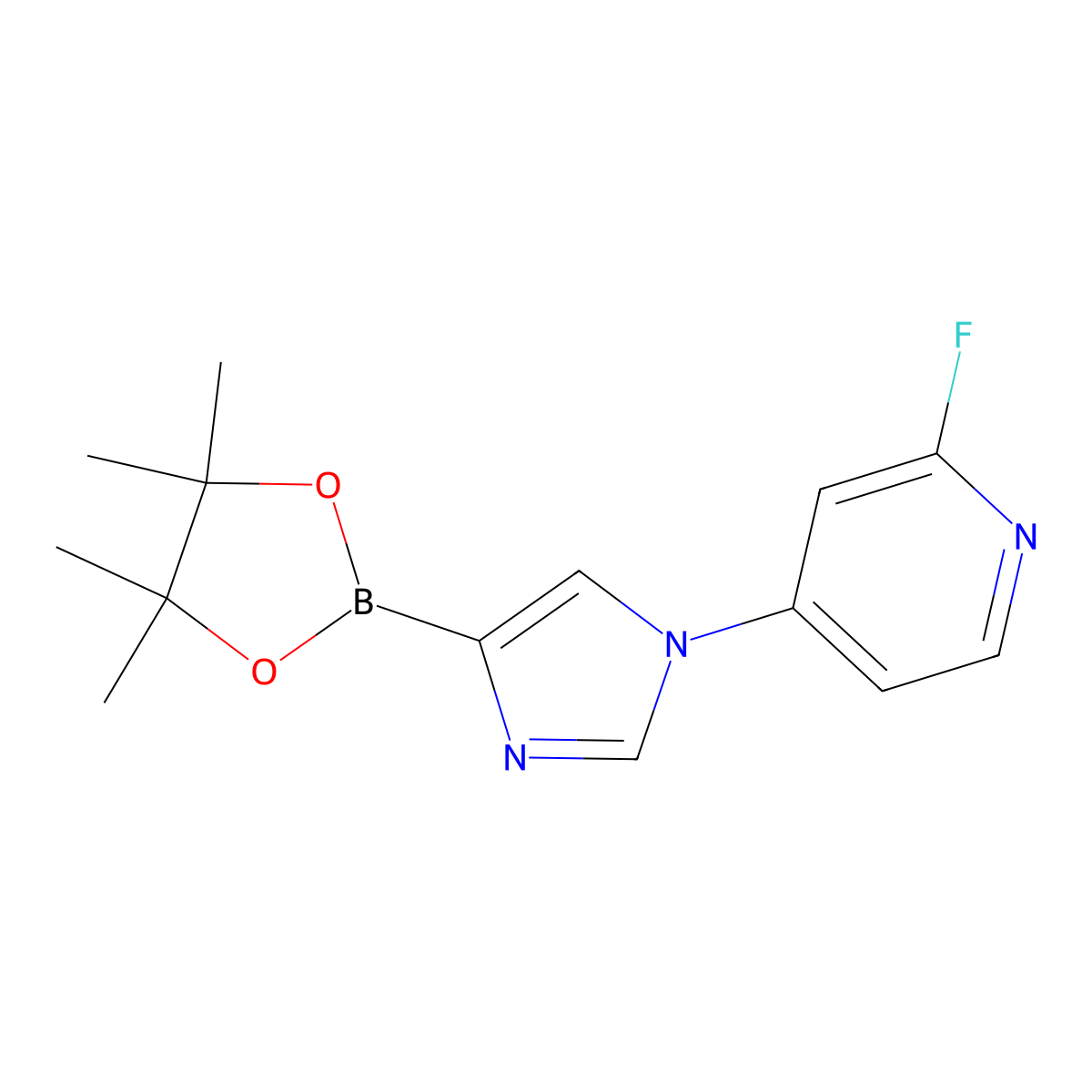 1-(2-Fluoro-4-pyridyl)-1H-imidazole-4-boronic acid pinacol ester molecular structure, CAS 1402166-15-7