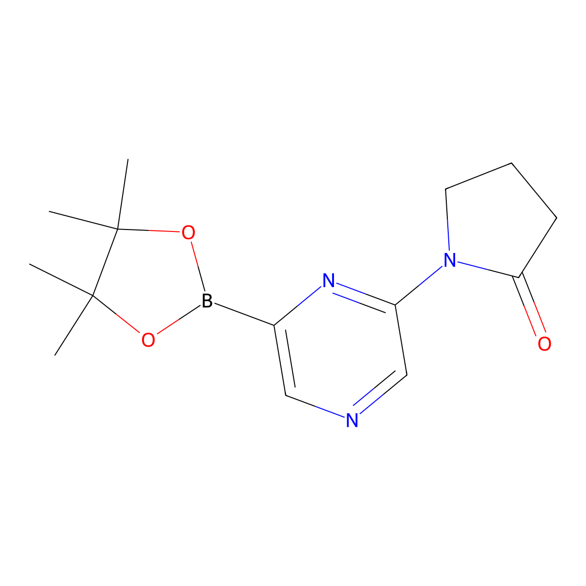 6-(Pyrrolidinon-1-yl)pyrazine-2-boronic acid pinacol ester molecular structure, CAS 1402166-16-8