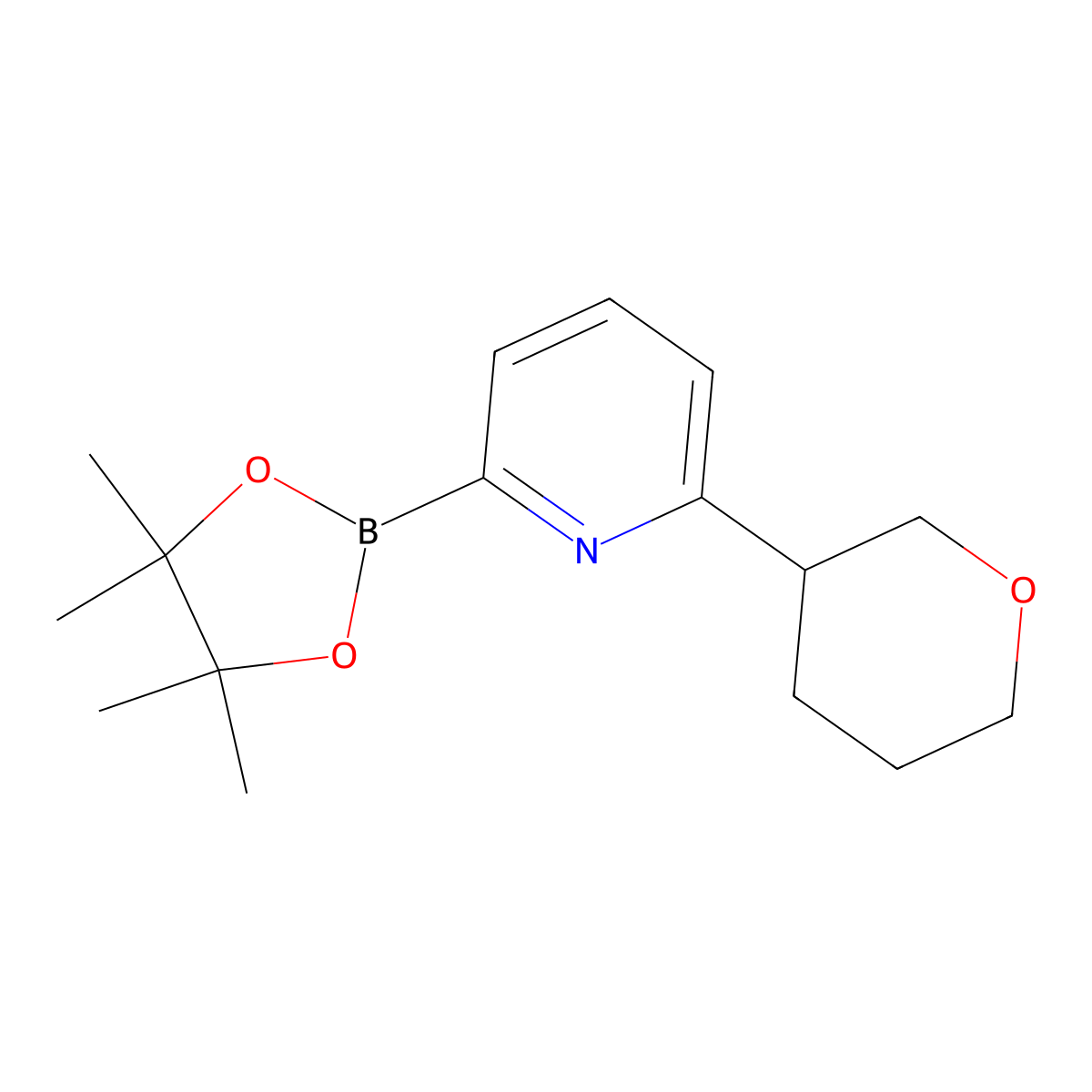 6-(Tetrahydropyran-3-yl)pyridine-2-boronic acid pinacol ester molecular structure, CAS 1402166-24-8