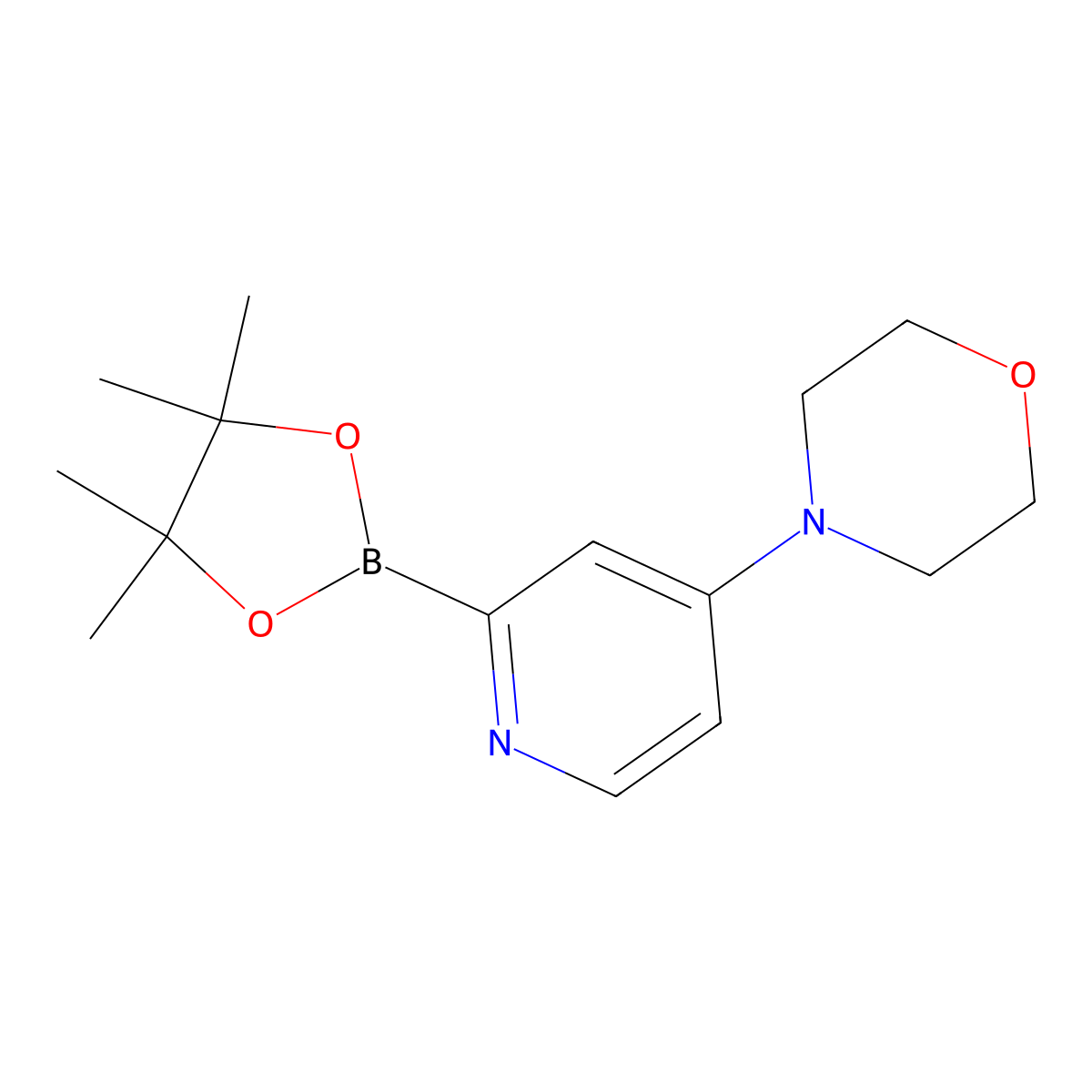 Morpholine, 4-(2-(4,4,5,5-tetramethyl-1,3,2-dioxaborolan-2-yl)-4-pyridinyl)- molecular structure, CAS 1402166-33-9