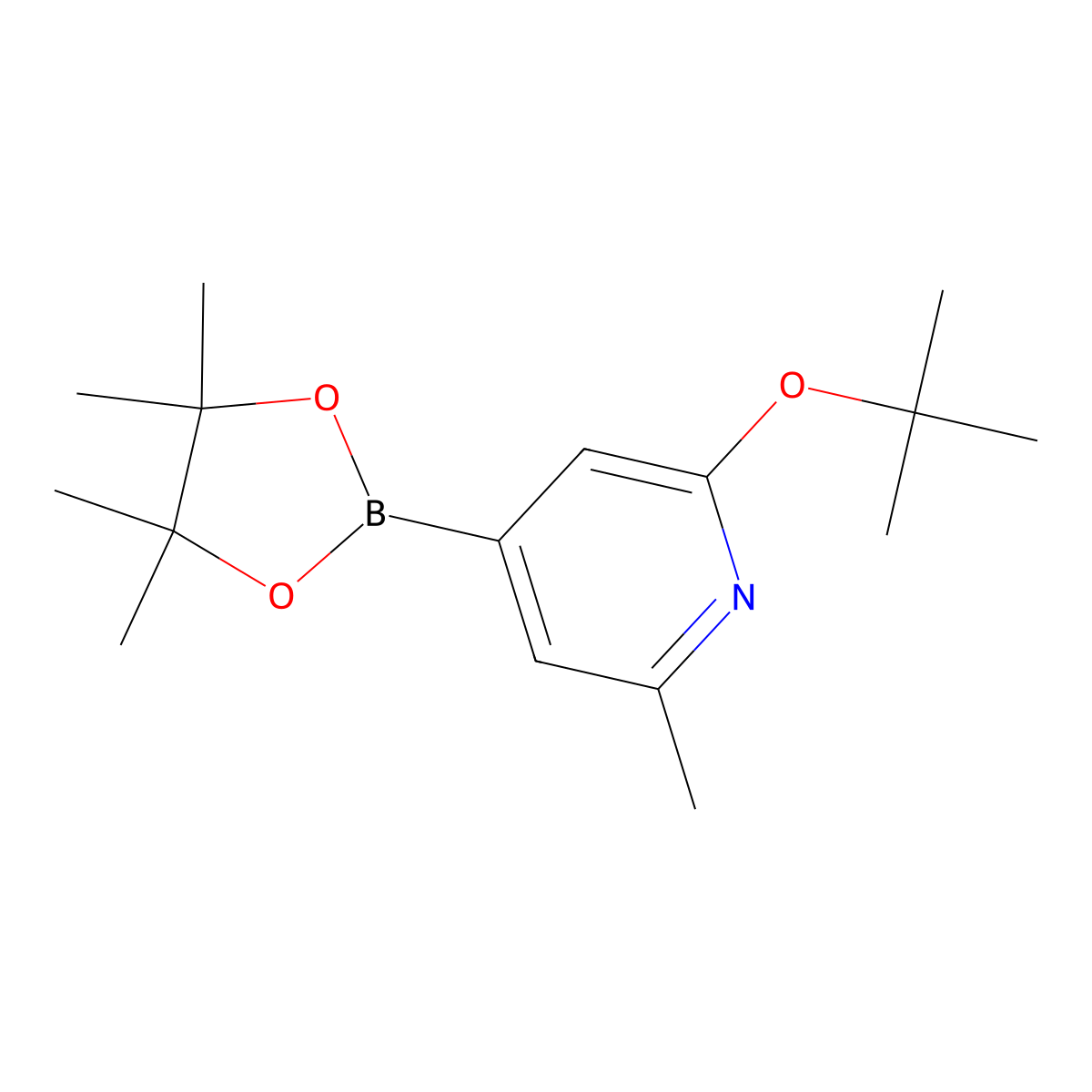 2-Methyl-6-(tert-butoxy)pyridine-4-boronic acid pinacol ester molecular structure, CAS 1402166-45-3