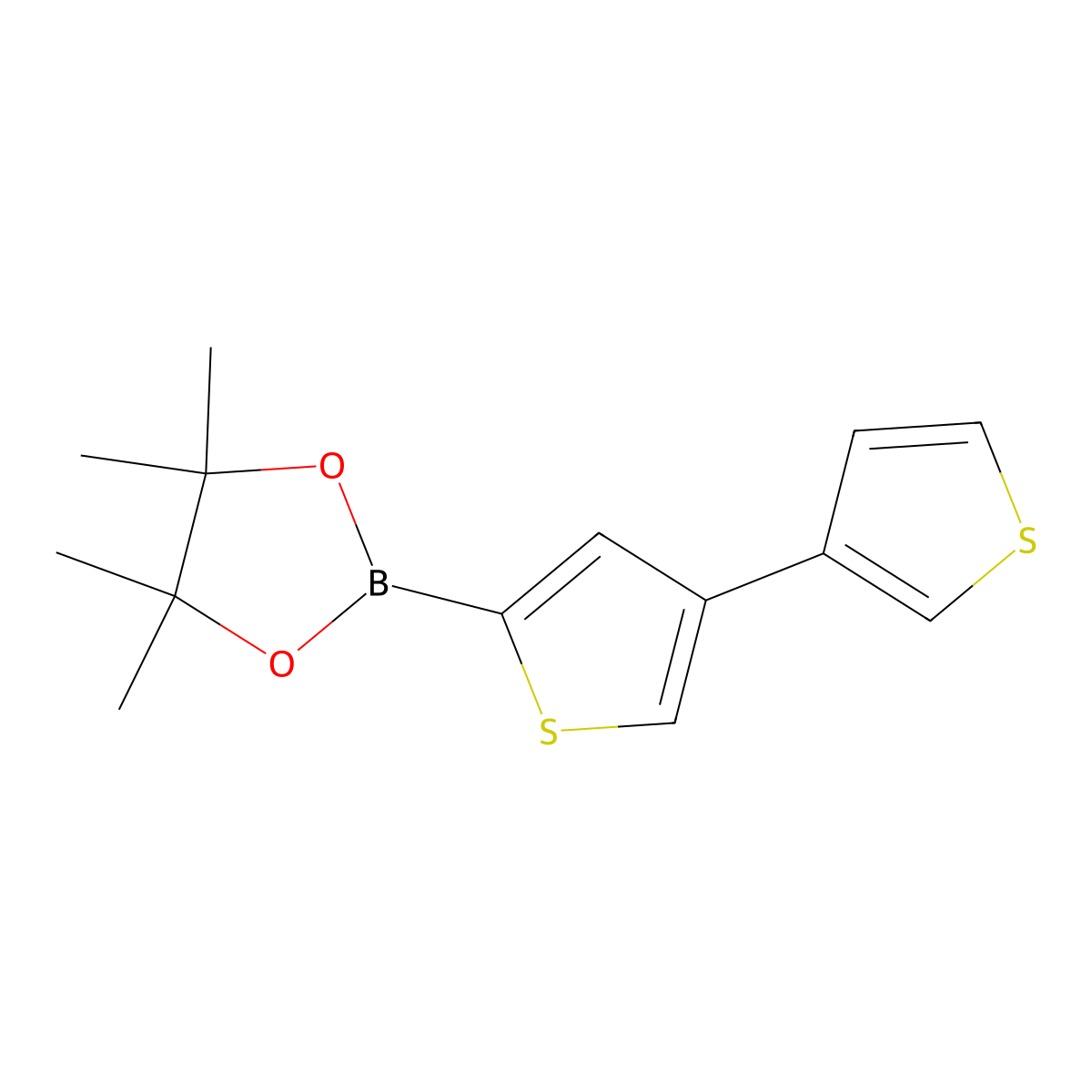 4-(3-Thienyl)thiophene-2-boronic acid pinacol ester molecular structure, CAS 1402166-51-1