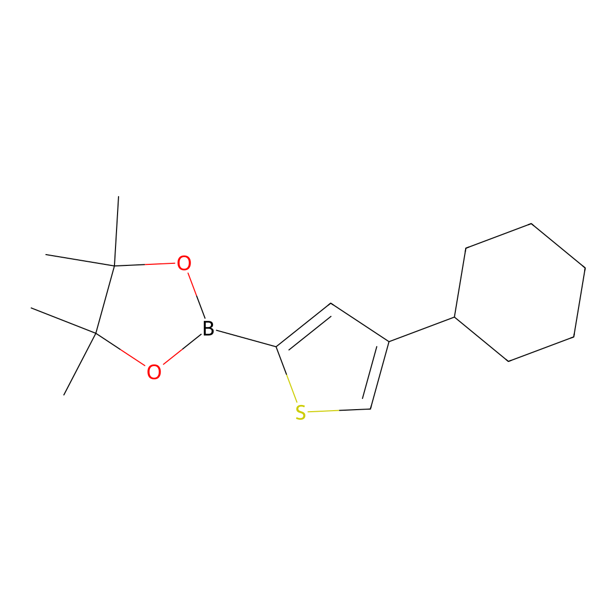 4-(Cyclohexyl)thiophene-2-boronic acid pinacol ester molecular structure, CAS 1402166-54-4
