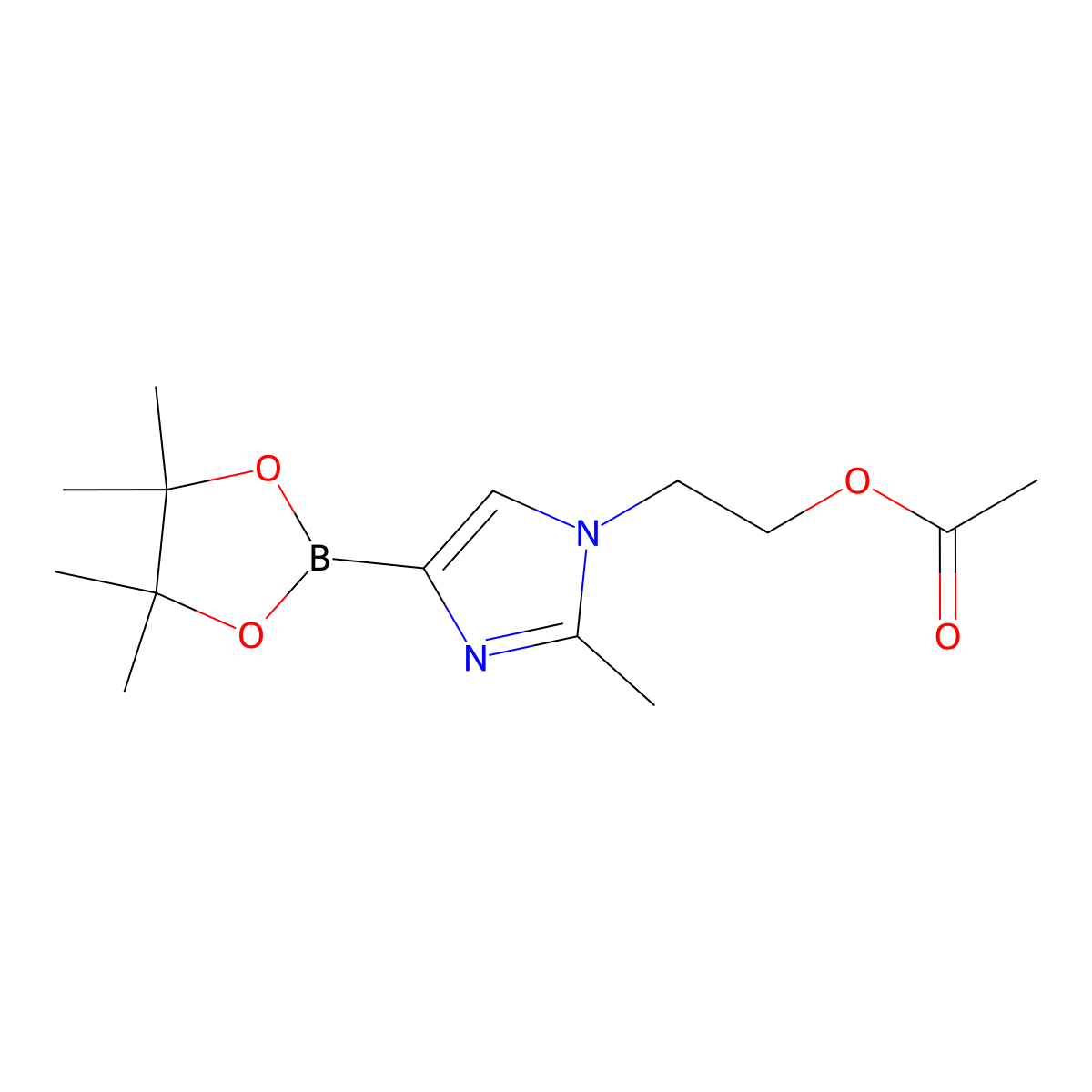 N-(2-Acetoxyethyl)-2-methylimidazole-4-boronic acid pinacol ester molecular structure, CAS 1402166-63-5