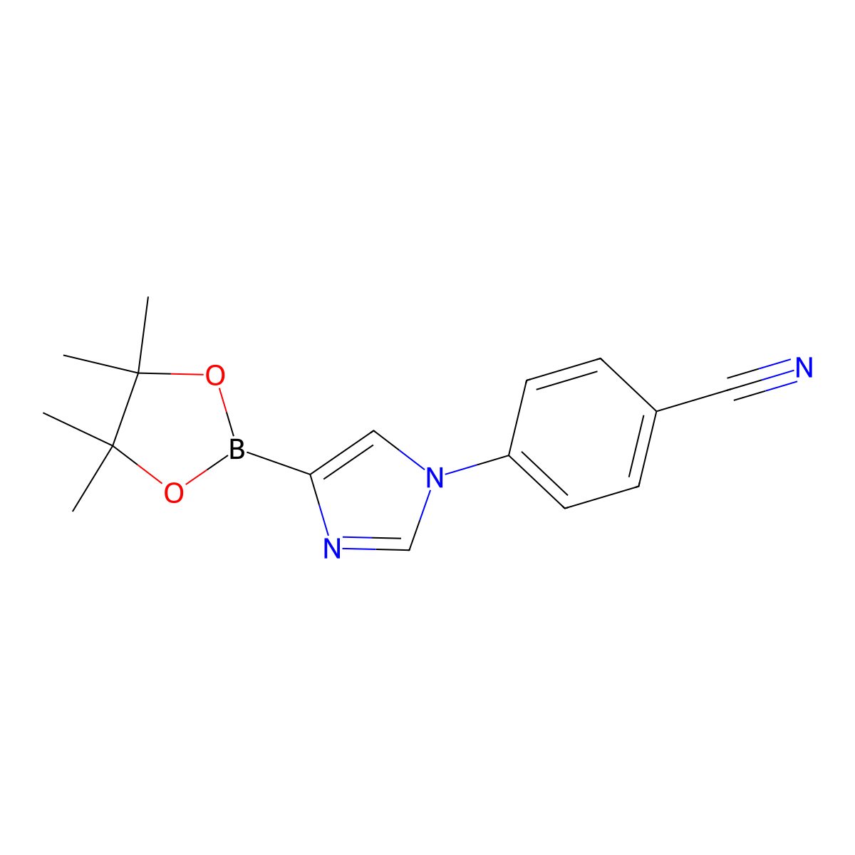 1-(4-Cyanophenyl)-1H-imidazole-4-boronic acid pinacol ester molecular structure, CAS 1402166-73-7