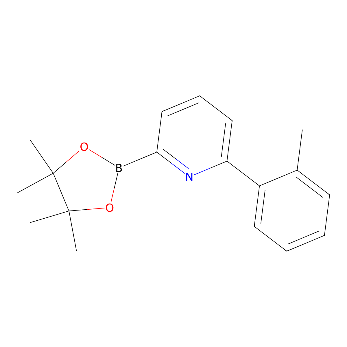6-(2-Tolyl)pyridine-2-boronic acid pinacol ester molecular structure, CAS 1402166-74-8