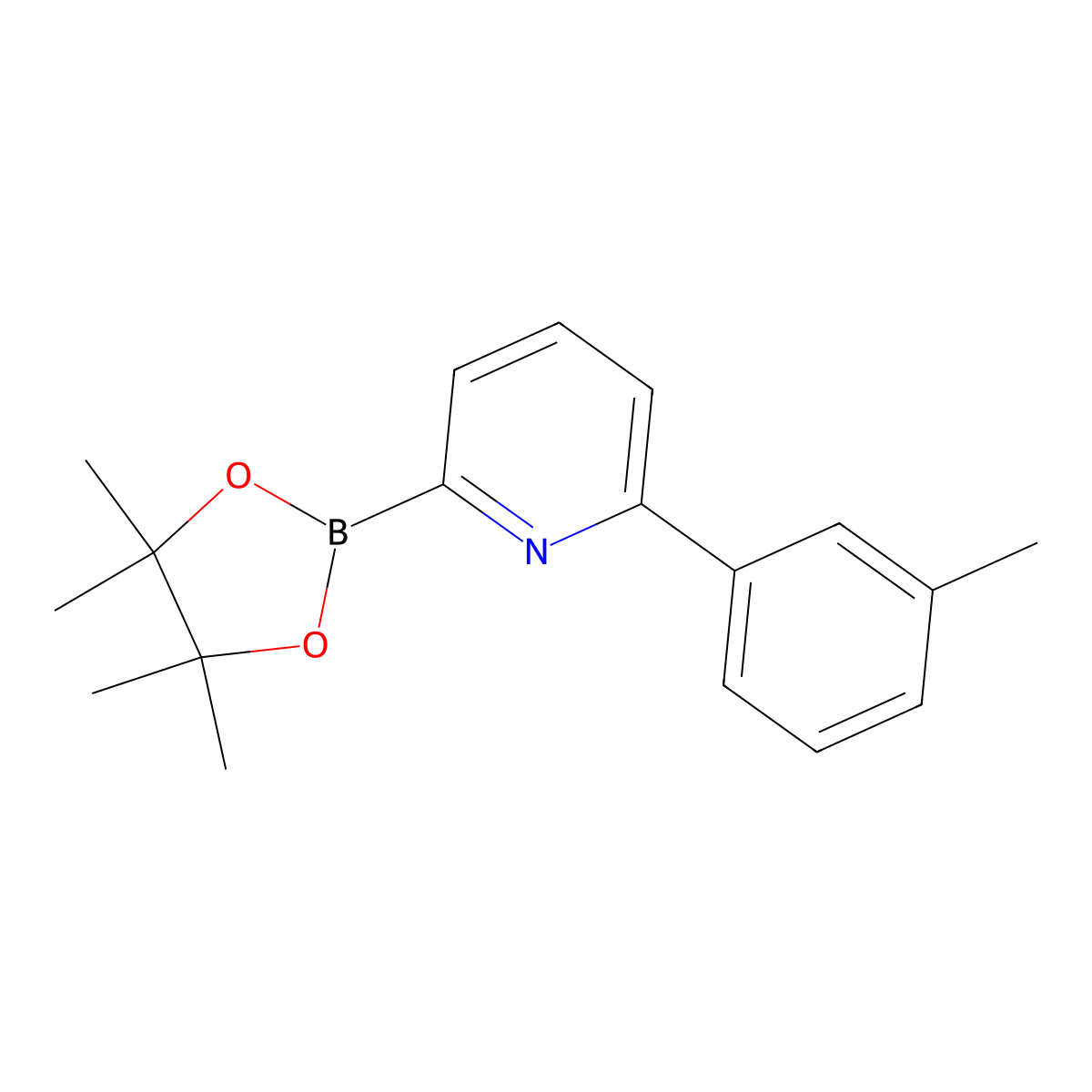 6-(3-Tolyl)pyridine-2-boronic acid pinacol ester molecular structure, CAS 1402166-75-9