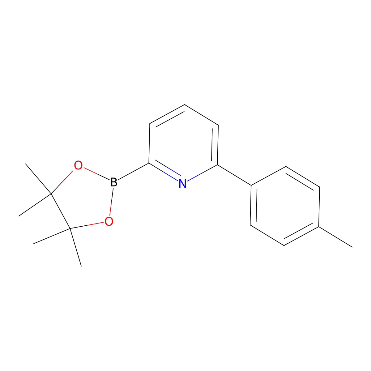 6-(4-Tolyl)pyridine-2-boronic acid pinacol ester molecular structure, CAS 1402166-76-0