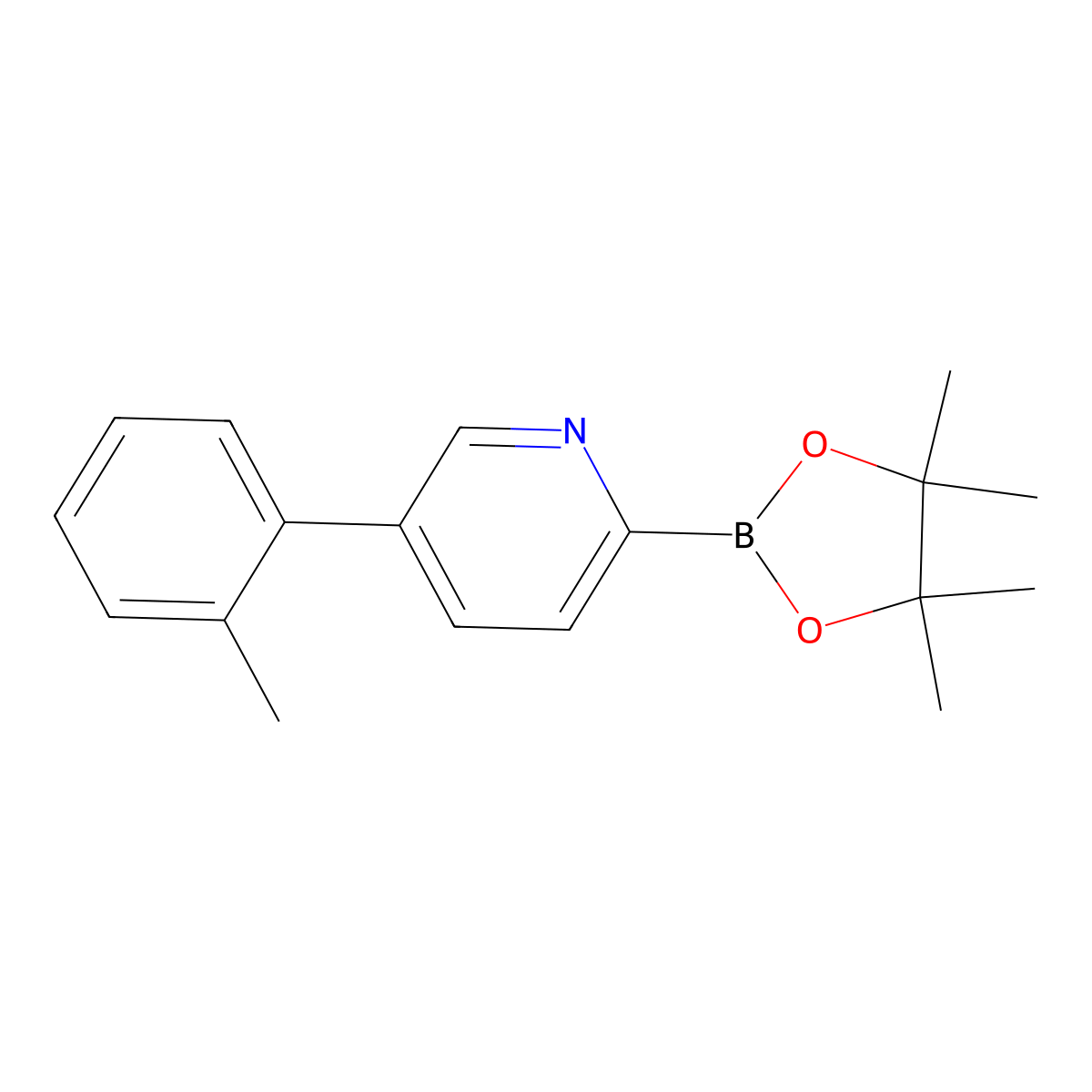 5-(2-Tolyl)pyridine-2-boronic acid pinacol ester molecular structure, CAS 1402172-09-1