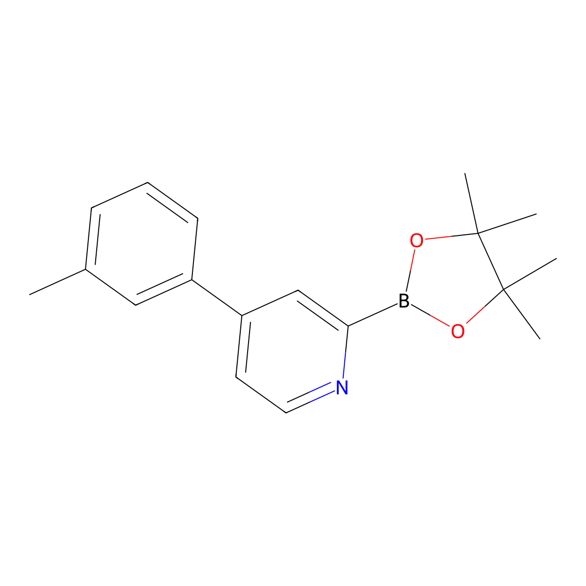 4-(3-Tolyl)pyridine-2-boronic acid pinacol ester molecular structure, CAS 1402172-10-4