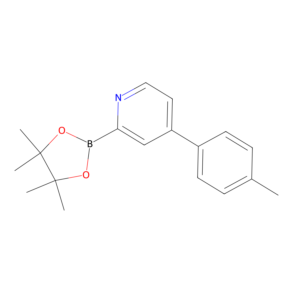 4-(4-Tolyl)pyridine-2-boronic acid pinacol ester molecular structure, CAS 1402172-11-5