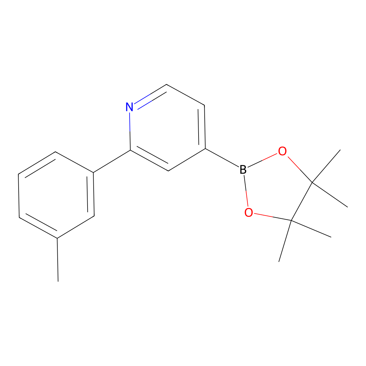 2-(3-Tolyl)pyridine-4-boronic acid pinacol ester molecular structure, CAS 1402172-13-7