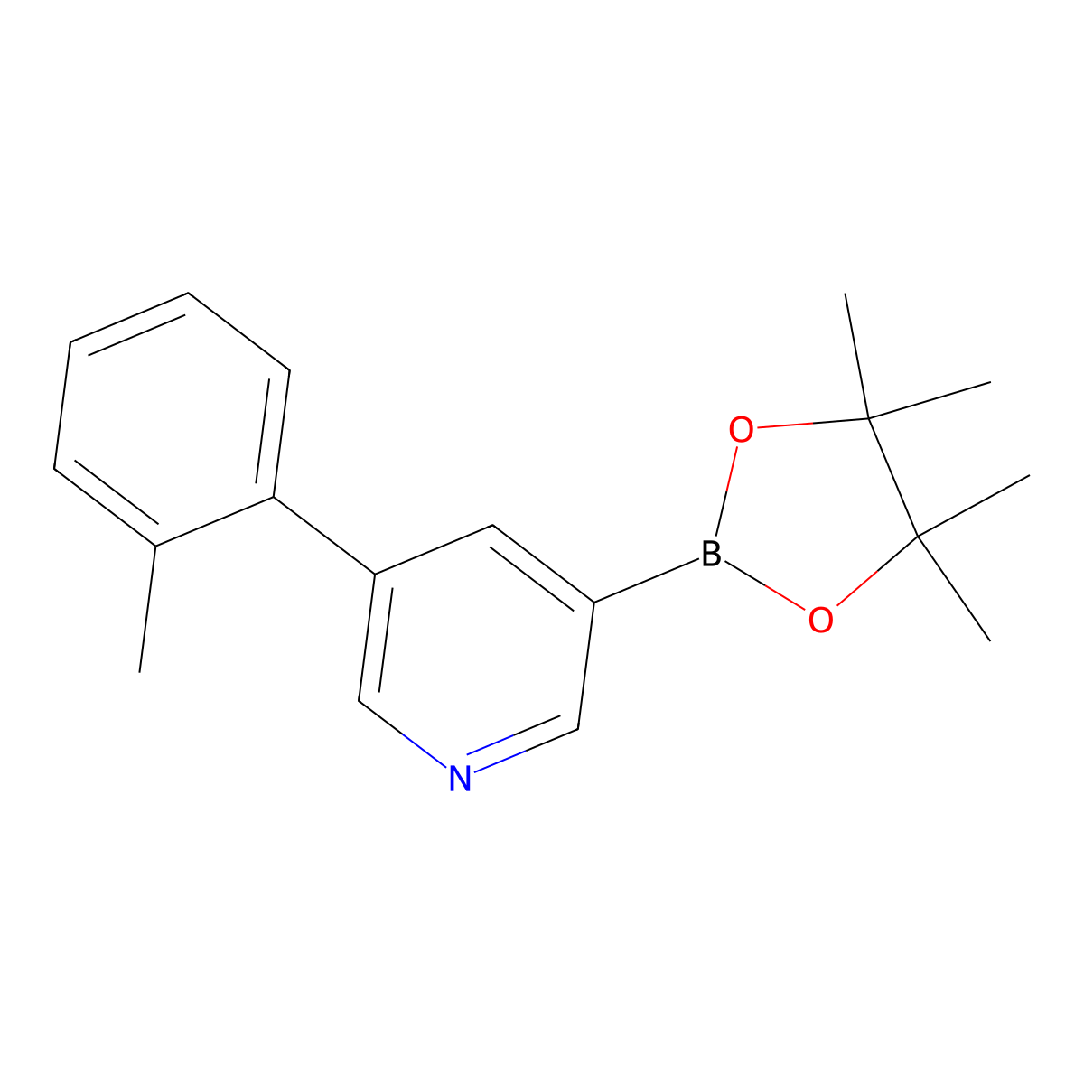 5-(2-Tolyl)pyridine-3-boronic acid pinacol ester molecular structure, CAS 1402172-17-1