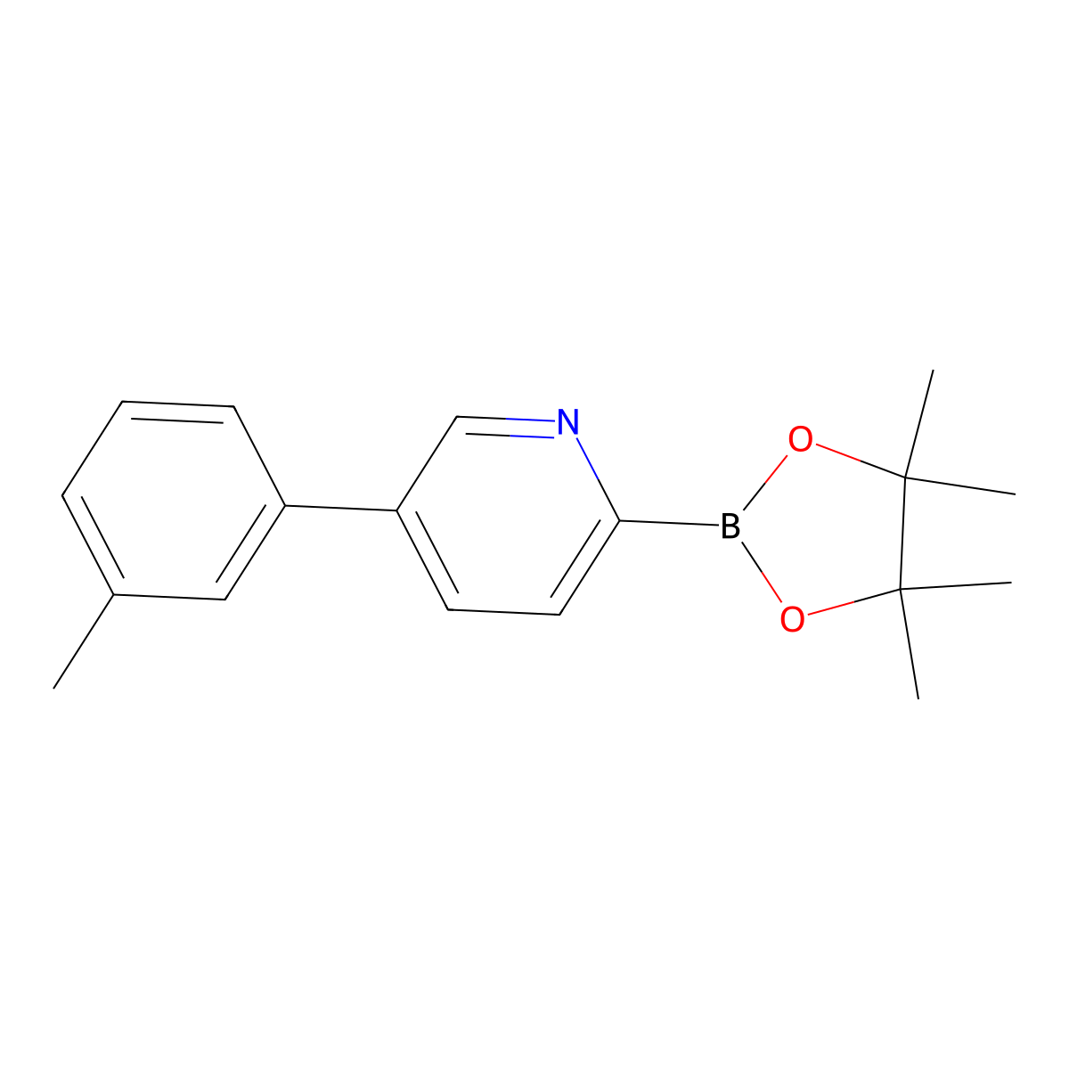 5-(3-Tolyl)pyridine-2-boronic acid pinacol ester molecular structure, CAS 1402172-18-2