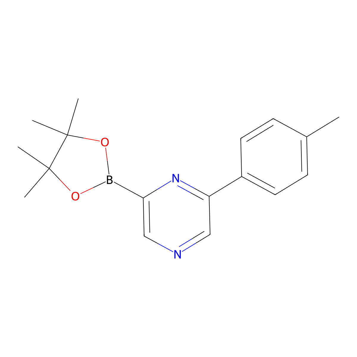 6-(4-Tolyl)pyrazine-2-boronic acid pinacol ester molecular structure, CAS 1402172-31-9
