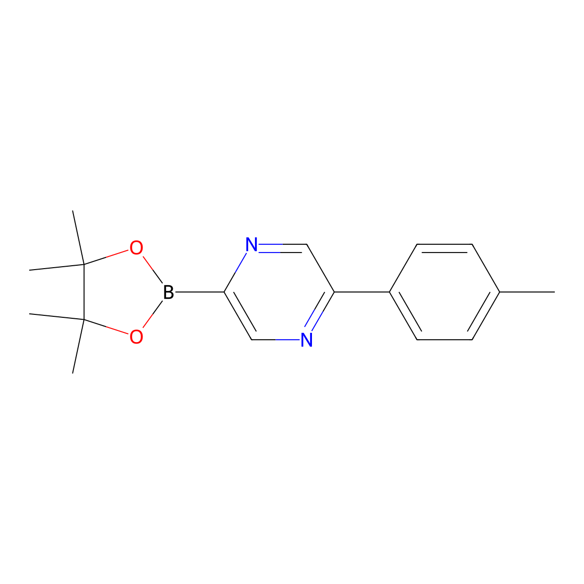 5-(4-Tolyl)pyrazine-2-boronic acid pinacol ester molecular structure, CAS 1402172-34-2