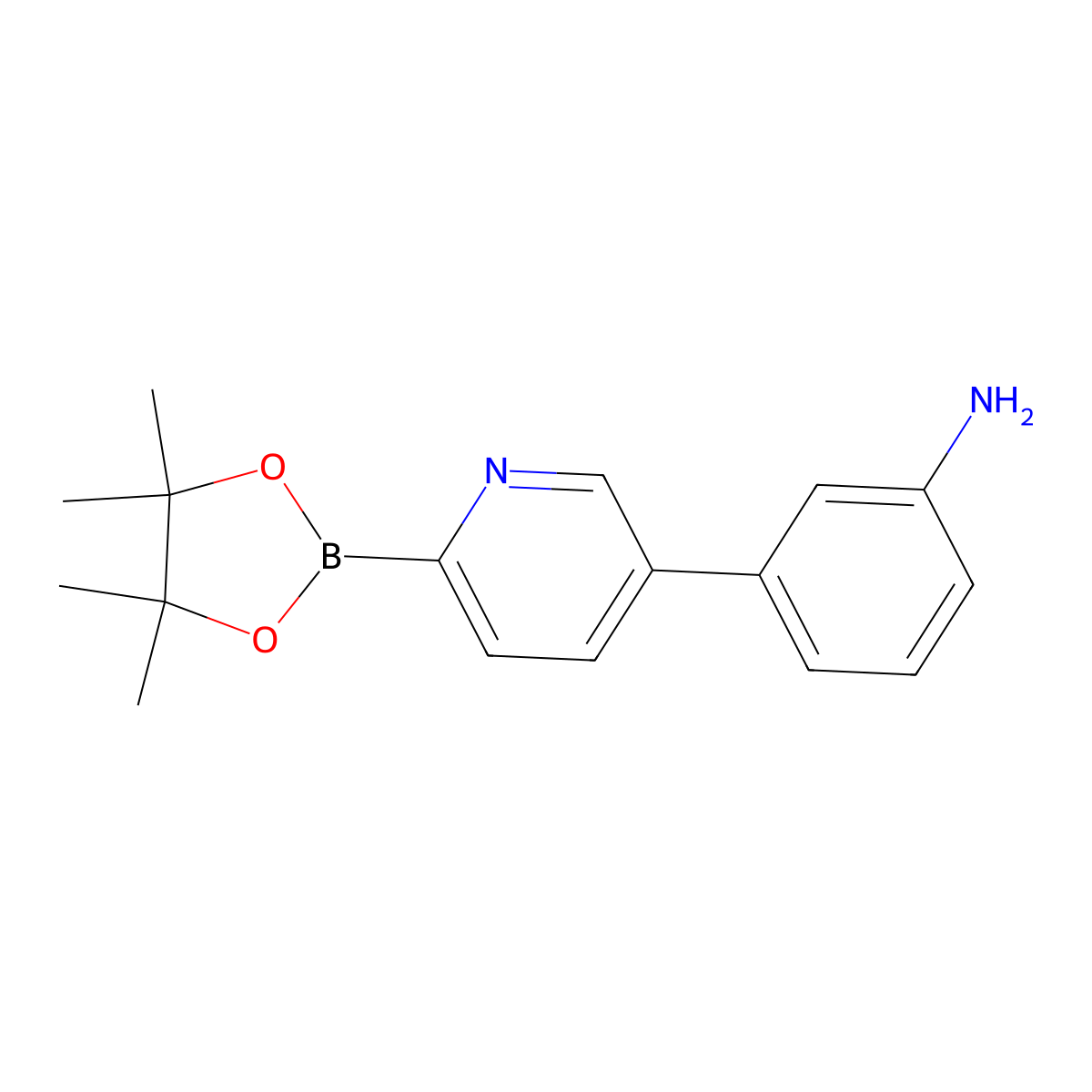 5-(3-Aminophenyl)pyridine-2-boronic acid pinacol ester molecular structure, CAS 1402172-38-6