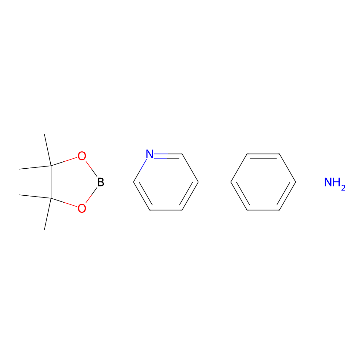 5-(4-Aminophenyl)pyridine-2-boronic acid pinacol ester molecular structure, CAS 1402172-39-7