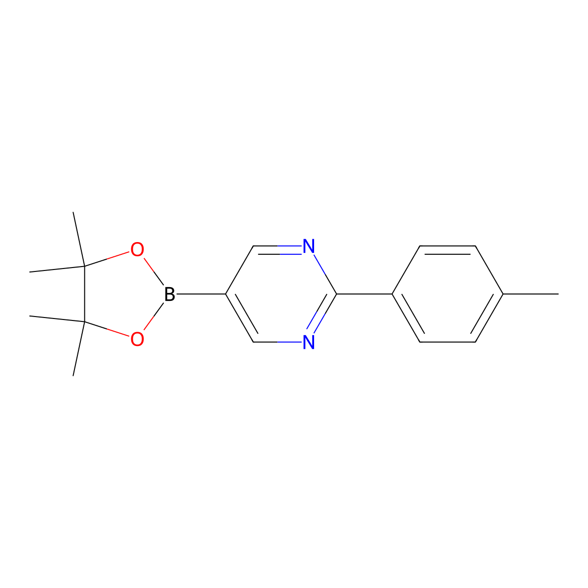 2-(4-Tolyl)pyrimidine-5-boronic acid pinacol ester molecular structure, CAS 1402172-42-2