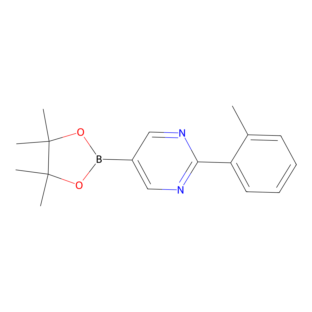 2-(2-Tolyl)pyrimidine-5-boronic acid pinacol ester molecular structure, CAS 1402172-43-3