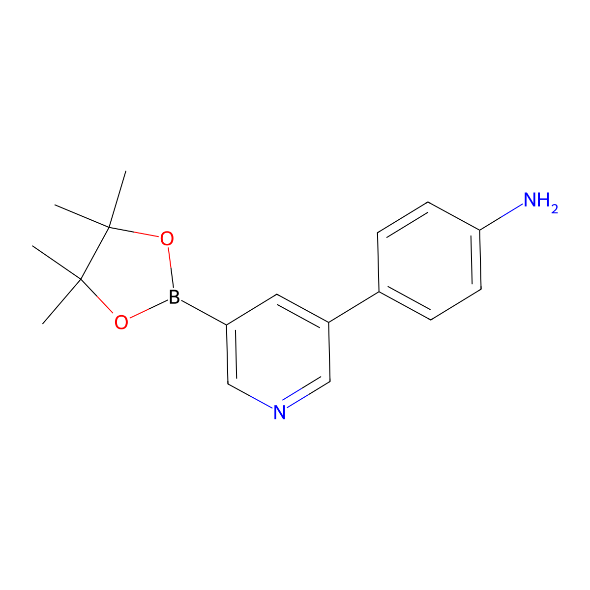 5-(4-Aminophenyl)pyridine-3-boronic acid pinacol ester molecular structure, CAS 1402172-45-5