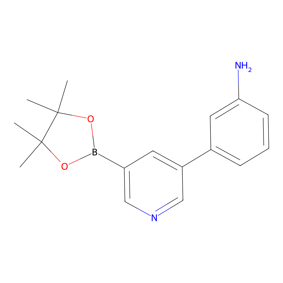 5-(3-Aminophenyl)pyridine-3-boronic acid pinacol ester molecular structure, CAS 1402172-46-6