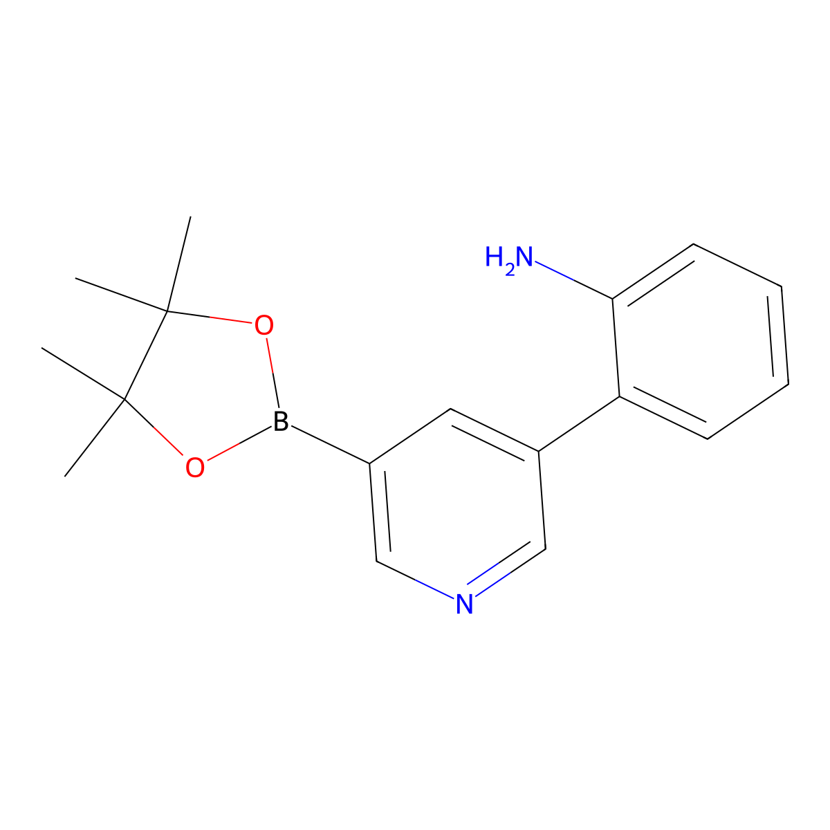 5-(2-Aminophenyl)pyridine-3-boronic acid pinacol ester molecular structure, CAS 1402172-47-7