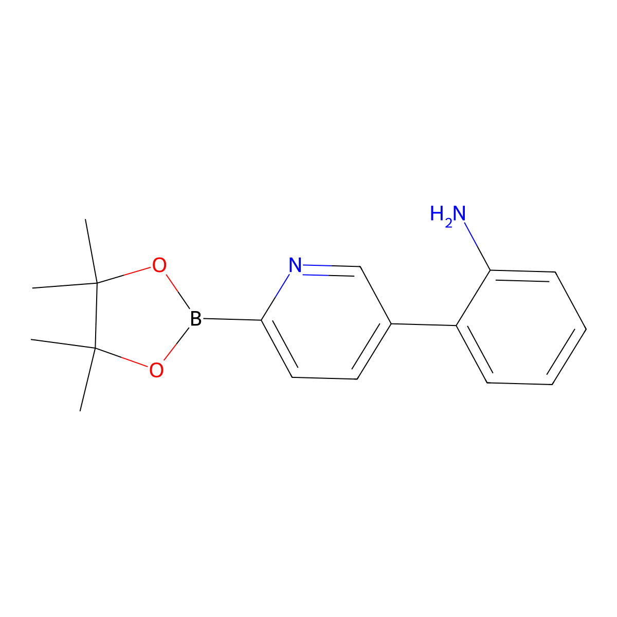 5-(2-Aminophenyl)pyridine-2-boronic acid pinacol ester molecular structure, CAS 1402172-48-8