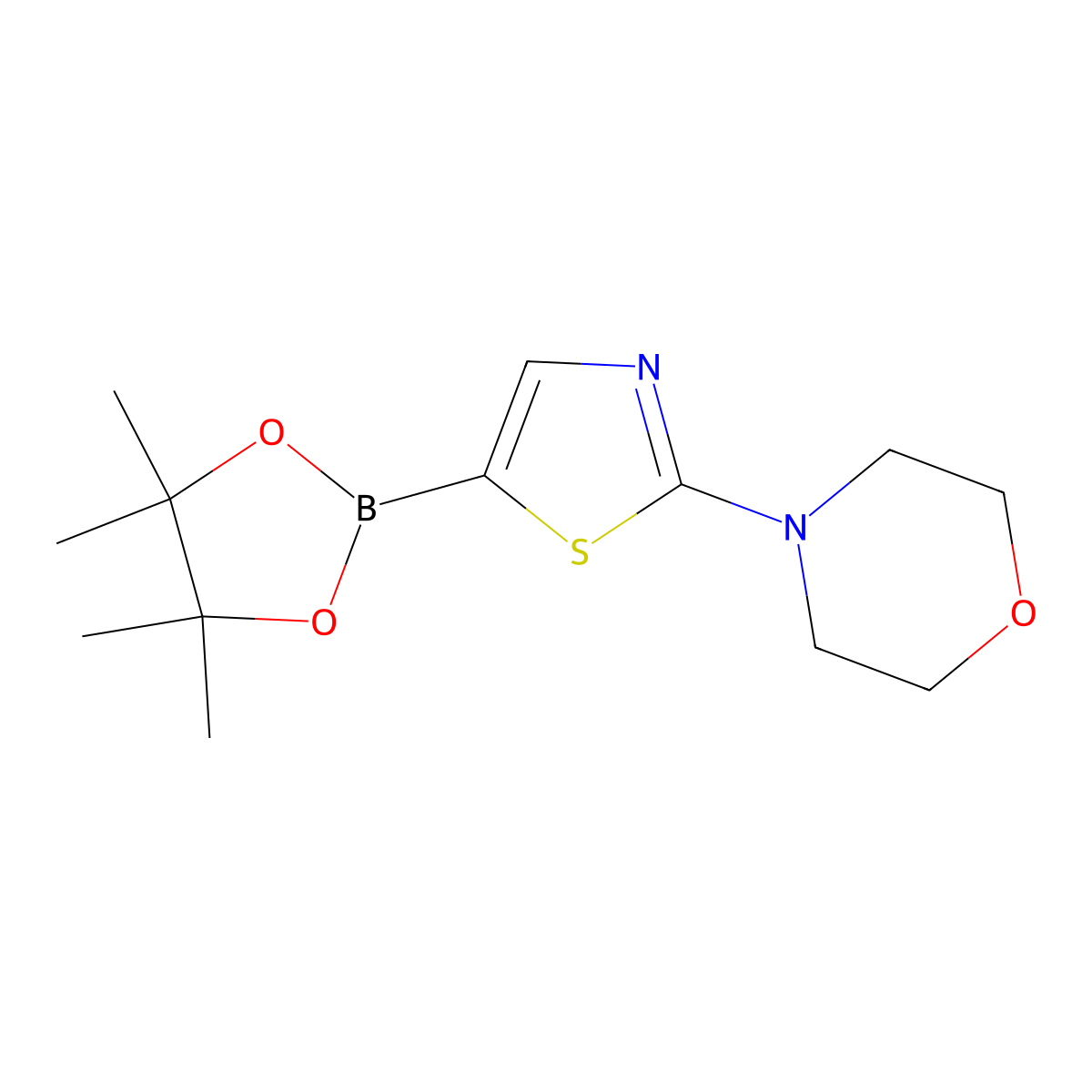4-[5-(4,4,5,5-Tetramethyl-1,3,2-dioxaborolan-2-yl)-1,3-thiazol-2-yl]morpholine molecular structure, CAS 1402172-49-9