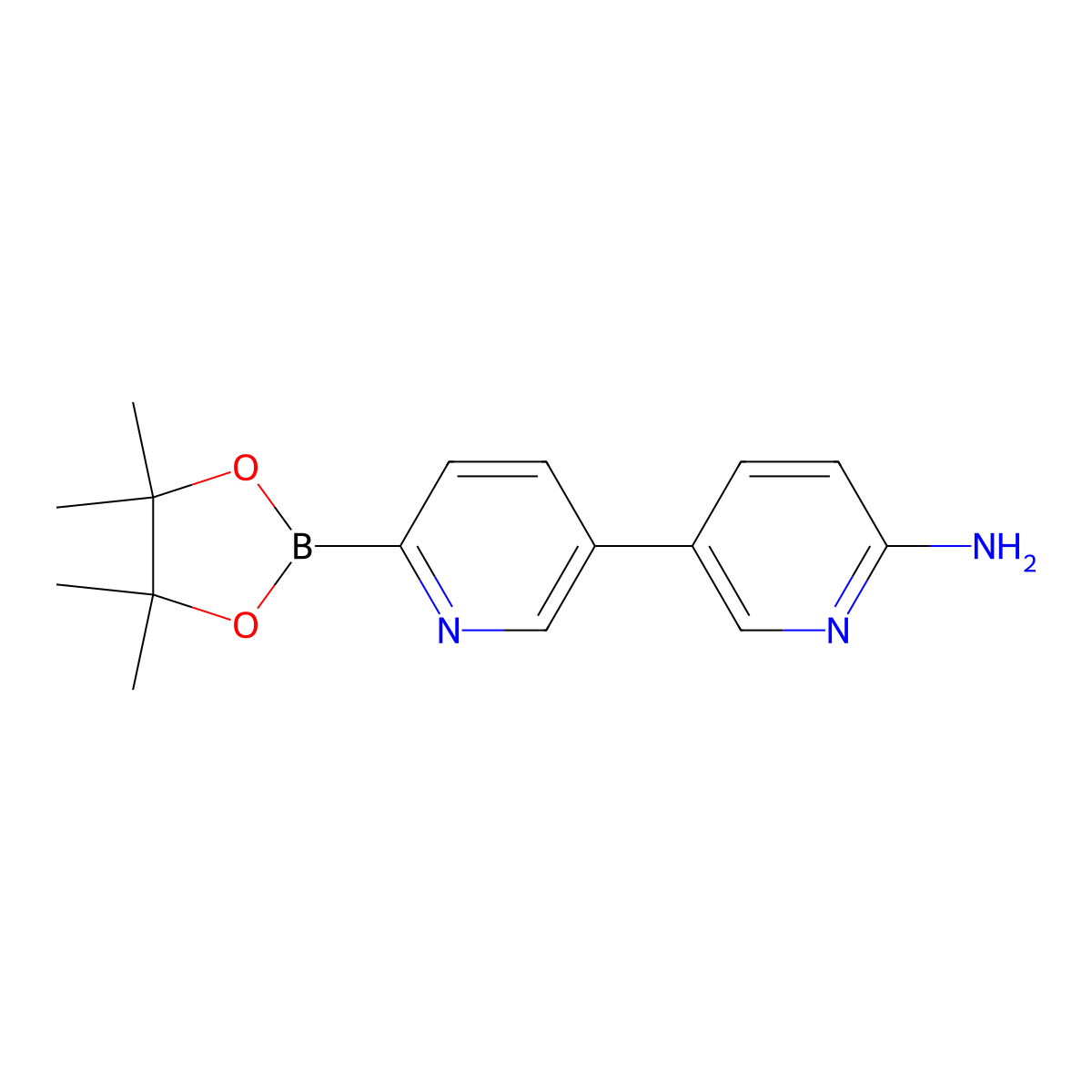 5-(6-Amino-3-pyridyl)pyridine-2-boronic acid pinacol ester molecular structure, CAS 1402172-52-4