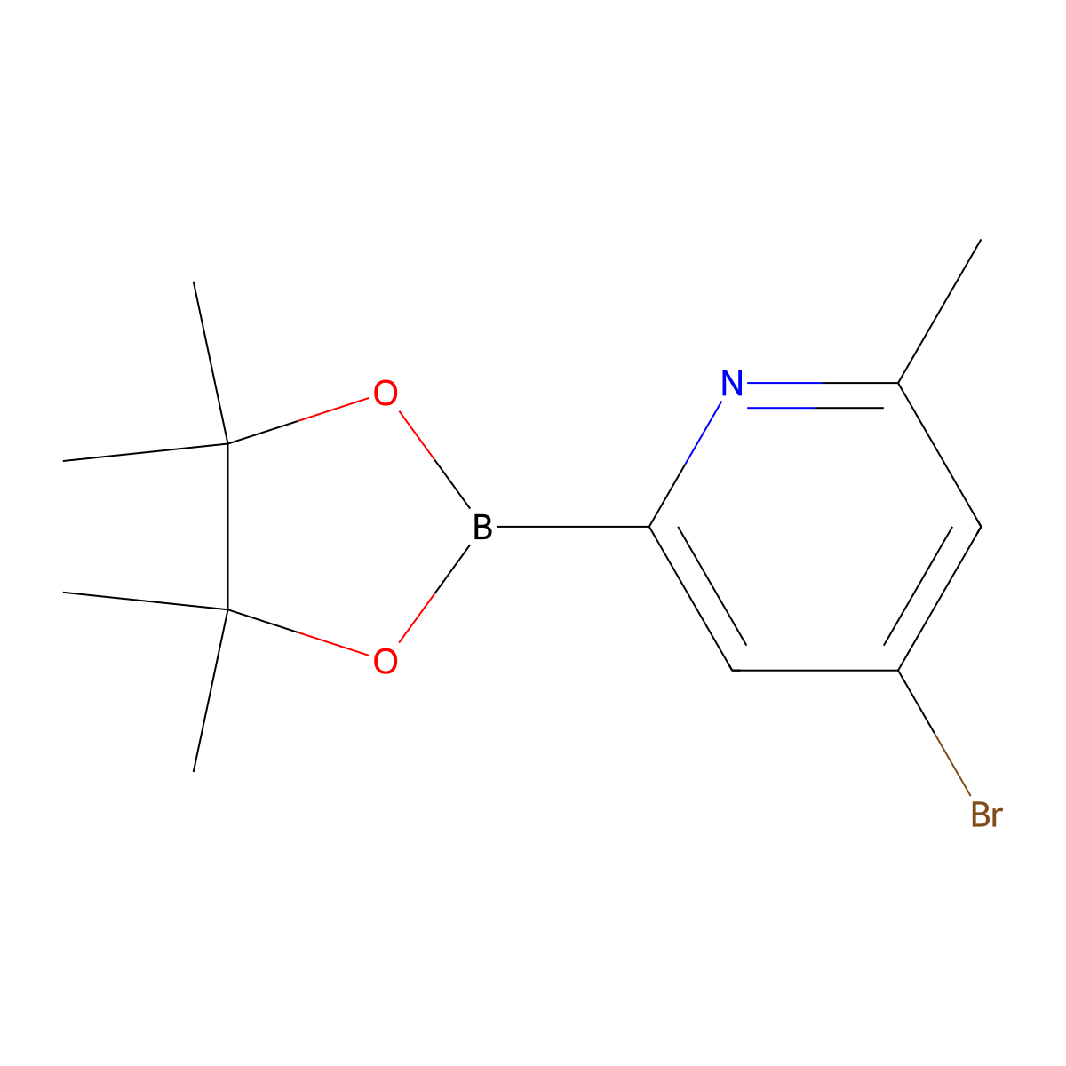 4-Bromo-6-methylpyridine-2-boronic acid pinacol ester molecular structure, CAS 1402172-59-1